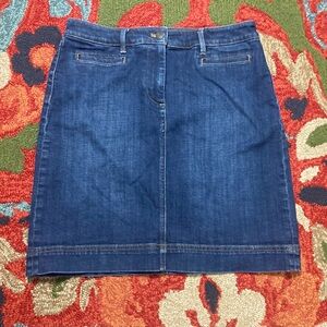 8 Talbots Denim skirt. Like new. Cotton Jean Skirt. EUC